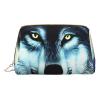 AthuAh Wolf Under Moon Portable Cosmetic Bag, *Travel Cosmetic Bag, Unisex, Zipper Closure, Suitable For Daily Use view 1