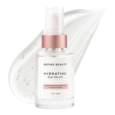 REFINE BEAUTY Hydrating Eye Serum to reduce the appearance of dark circles, fine lines and wrinkles and puffiness reinforcing firmness and tone with Peptides (1 oz.)