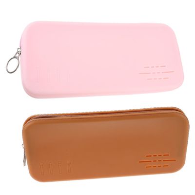 Angoily 2pcs Silicone Makeup Brush Storage Bag Portable Travel Cosmetic Organizer for Lipstick and Brushes for Women and Girls
