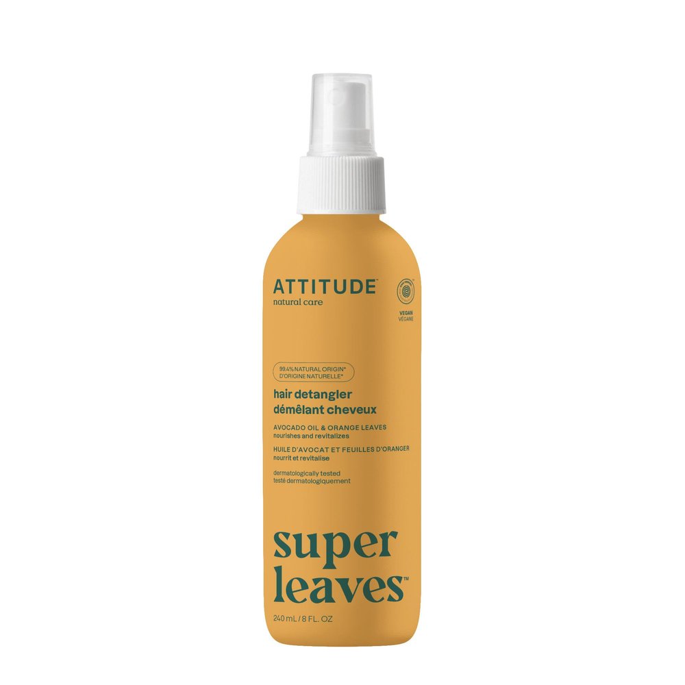 ATTITUDE Detangling Spray, EWG Verified, Vegan & Plant-Based Hair Care, Leave-In for Smooth & Manageable Hair, Orange Blossom & Eucalyptus, 8 Fl Oz