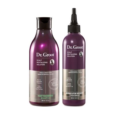 Dr. Groot Thickening Shampoo & Scalp Treatment Set for Hair Loss  Clinical Results with Biotin and Rosemary for Hair Thinning, Shedding, Scalp Repair and Treatment