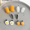 10Pcs Food Hair Clips, 5 Pairs Novelty Hair Clips Kawaii Hamburger Poached Egg Corn Melon Seeds Rice Shape Hairpin for Girls Women Hair Styling view 4