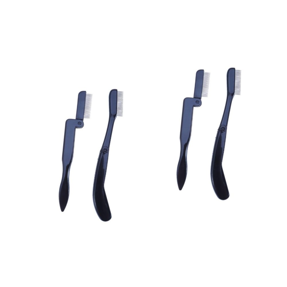 minkissy 4pcs Elegant Eyebrow Brush Tooth Stainless Steel Eyebrow Comb for Lash Grooming Compact and Portable