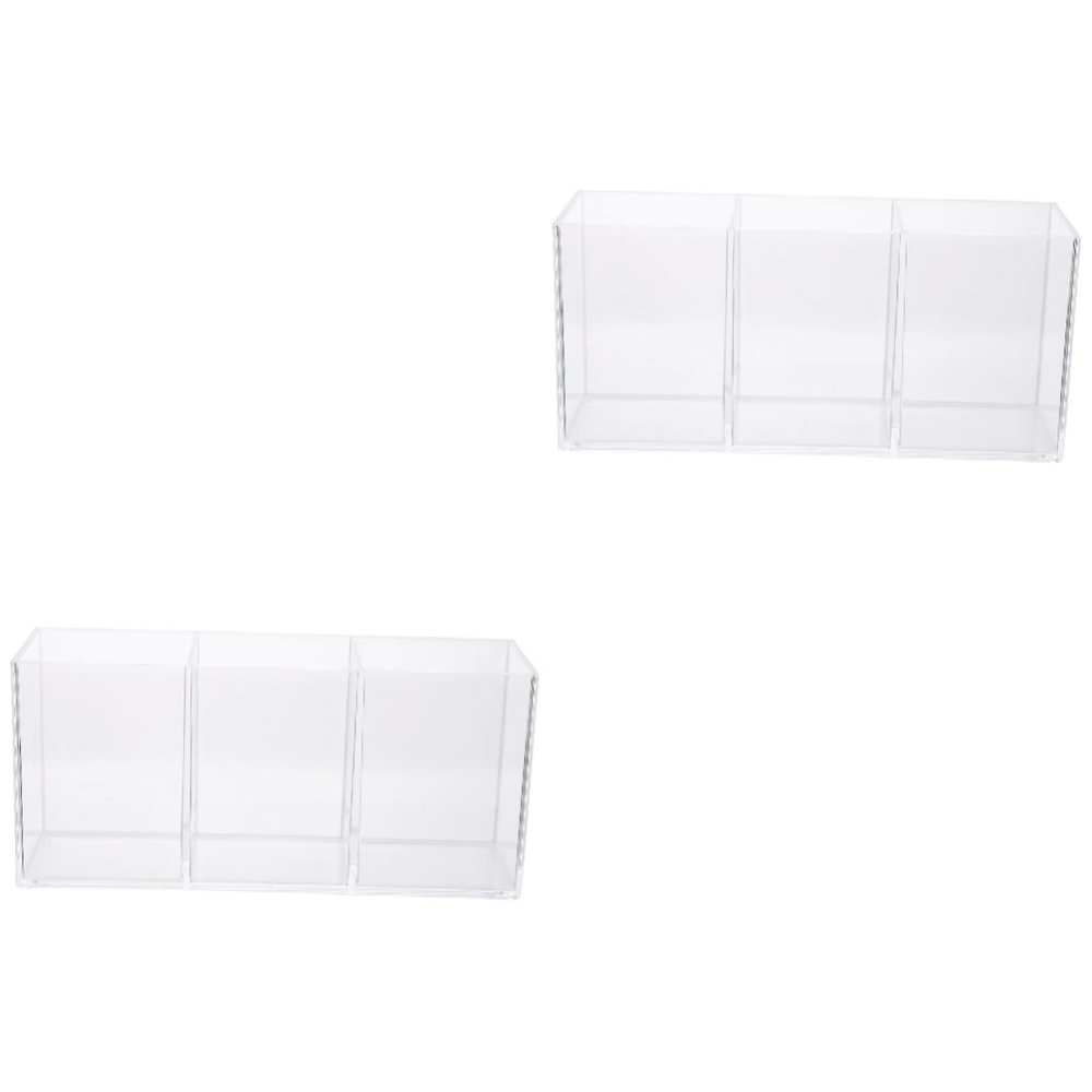2 Pcs Acrylic Storage Tube Makeup Organizer Cosmetic Brush Holder Makeup Brush Holder Stationery Holder Cosmetic Storage Container Lipstick Storage Case Stationery Storage Bucket