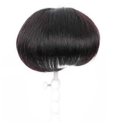16 * 18 Man One Piece Human Hair Light for White Hair Three Clips Hair Loss for Woman Man 15cm/6inch Machine Hair Toppers with Thinning Hairpiece Made (Natural black)