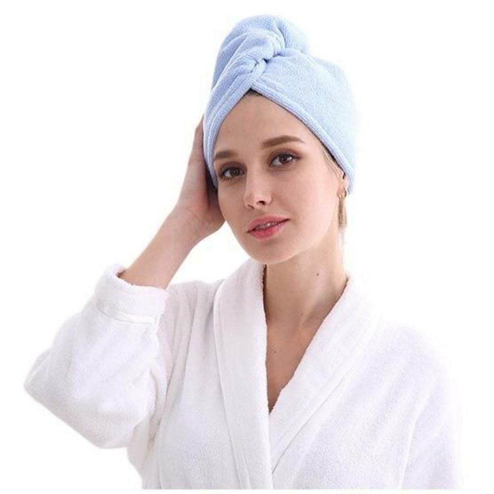 Xzeit Microfiber Towel for Wet Hair, Super Absorbent Tangled Bandana, Women's Fast Hair-Drying Cap, with Button, Long and Thick Hair Anti-curl