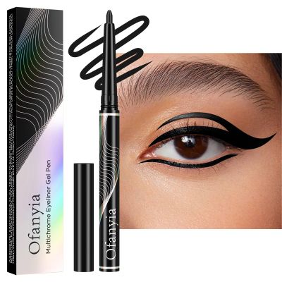 Ofanyia Matte Black Gel Eyeliner Pencil - Long-lasting Waterproof, Highly Pigmented, Smudge Proof, Easy To Color (05# Black)