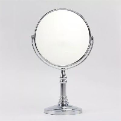 Washcadg Chrome Tabletop Rotation Makeup Mirror, 1X and 2X Magnification Cosmetic Mirror, Removable Standing Hd Shaving Mirror, Exhibit Beauty Mirror for Countertop,C,8 Inch