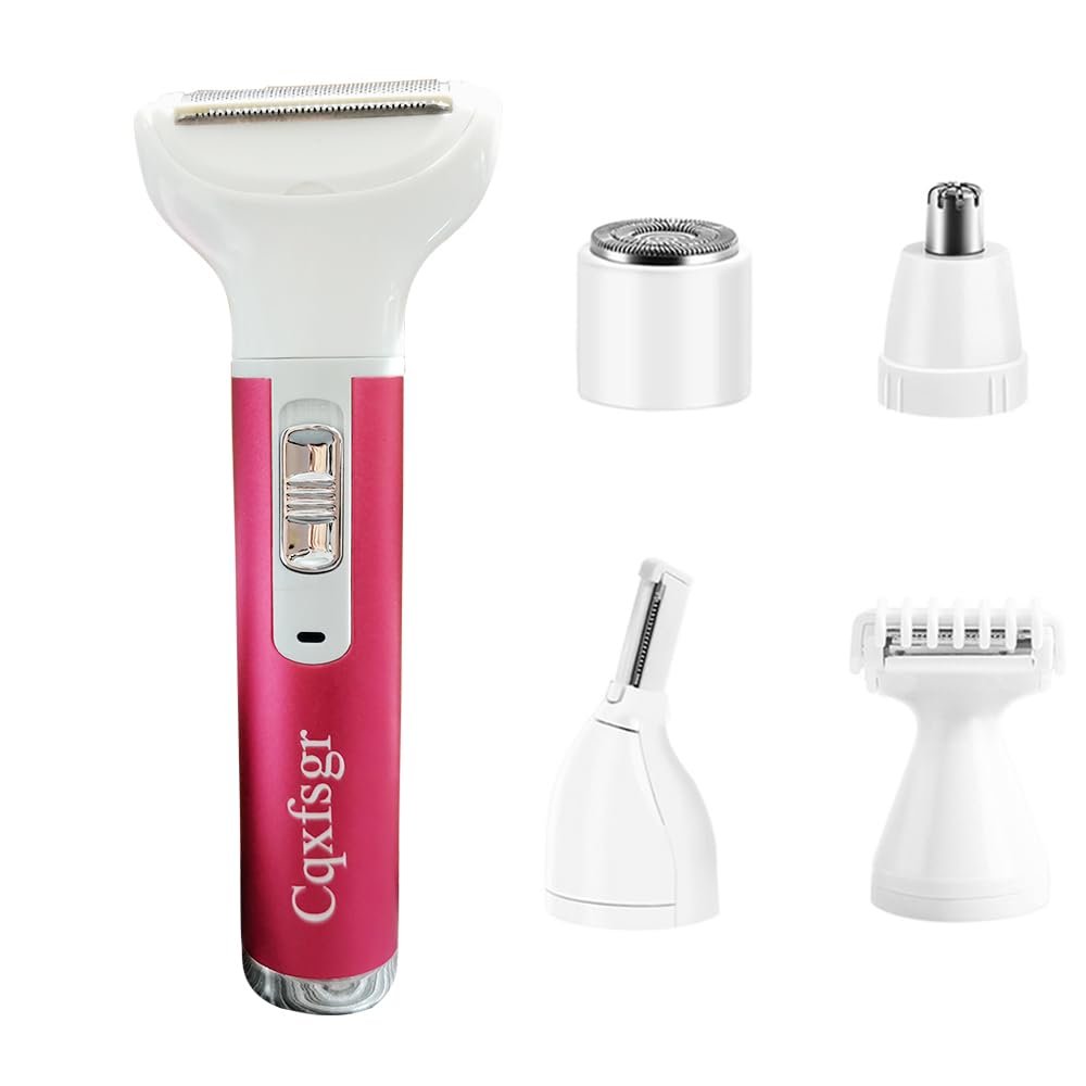 Cqxfsgr Electric Razor for Women 5 in 1 Removal for Body Nose Hair Trimmer Face Shavers Eyebrow Legs Armpit Bikini Area Pubic Underarms