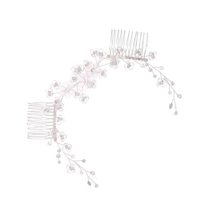 Beavorty Bridal Hair Comb Crystal Floral Design Elegant Wedding Headdress Accessory for Brides Parties and Special Occasions Handmade Hair Ornament for Women