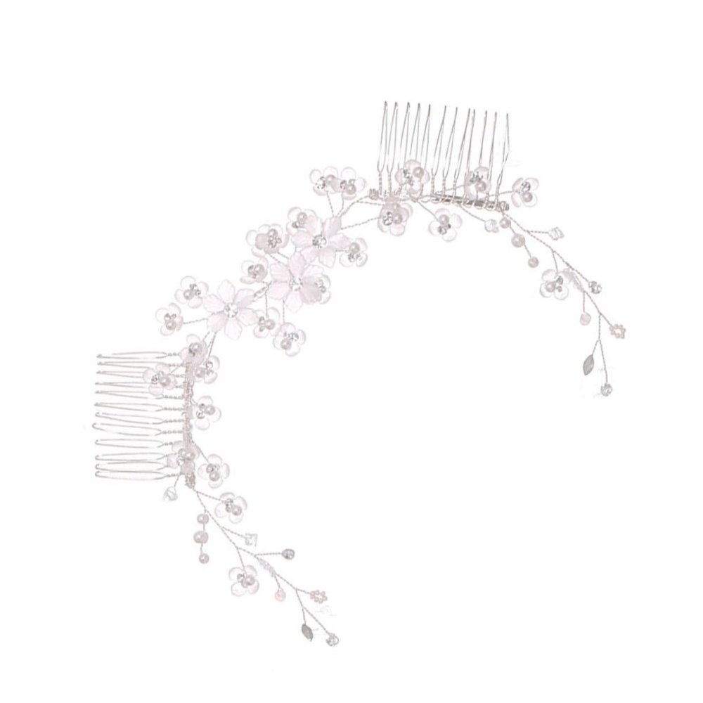 Beavorty Bridal Hair Comb Crystal Floral Design Elegant Wedding Headdress Accessory for Brides Parties and Special Occasions Handmade Hair Ornament for Women