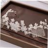 Beavorty Bridal Hair Comb Crystal Floral Design Elegant Wedding Headdress Accessory for Brides Parties and Special Occasions Handmade Hair Ornament for Women view 3
