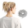 DAYCEN Messy Straight Hair Bun, Synthetic Buns Hair Extension, Hair Scrunchy Elastic Hair Pieces For Women And Children (Light Gray) view 1
