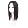 13 * 13 Slik Base Middle Part Bangs Light Fluffy One Piece Four Clips Clip in Hair Toppers with Thinning Hair for Woman for Hair Loss Hand Tied (Black,35cm/14inch) view 1