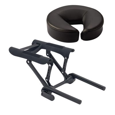 Master Massage ED-Deluxe Universal Face Cradle with Cushion for Massage Table-Salon Bed Headrest Cradle-6 Way Adjustable Face Pillow Cushion Support (Black Standard)