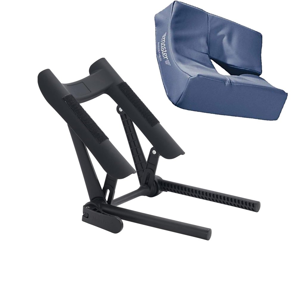 Master Massage ED-Deluxe Universal Face Cradle with Cushion for Massage Table-Salon Bed Headrest Cradle-6 Way Adjustable Face Pillow Cushion Support (Blue)