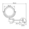 8-Inch LED Lighted Wall Mount Makeup Mirror, Two-Sided Extension Wall Mount Mirror, 360 Degree Swivel Bathroom Mirror, 12-Inch Extension, 5X Magnification, Chrome Bedroom Bathroom,Silver,8InchPlug view 2
