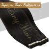 100g Sunny & Ve Sunny Brown Tape in Human Hair Extensions, Brown Hair Extensions Tape in Human Hair #2 Darkest Brown Seamless Tape in Brown Hair Extensions view 3