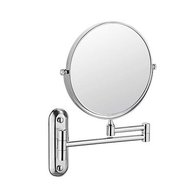 8-Inch Two-Sided Swivel Wall Mount Makeup Mirror with 7X/10X Magnification, Round Shape 360 Swivel Extendable Bathroom Cosmetic Vanity Mirror Chrome Finish (Color : Silver6inch3x)