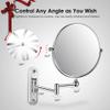 8-Inch Two-Sided Swivel Wall Mount Makeup Mirror with 7X/10X Magnification, Round Shape 360 Swivel Extendable Bathroom Cosmetic Vanity Mirror Chrome Finish (Color : Silver6inch3x) view 2