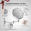 8-Inch Two-Sided Swivel Wall Mount Makeup Mirror with 7X/10X Magnification, Round Shape 360 Swivel Extendable Bathroom Cosmetic Vanity Mirror Chrome Finish (Color : Silver6inch3x) view 4