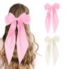2 PCS Hair Accessories: Beige & Pink Bow Butterfly Hair Clips, Barrettes & Ribbons - Cute Bows for Women view 1