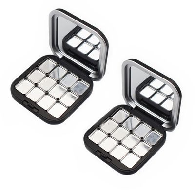 2Pcs Blush Palette Empty Eyeshadow Palette Magnetic Makeup Storage Case Box with Mirror for Women (12 Girds)