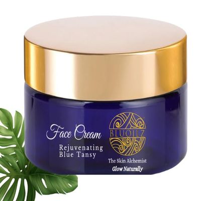 Bluoilz Repair & Rejuvenating Face Cream | With Chamomille & Blue Tansy | Revitalizing Moisturizer | Night Cream | Formulated for Mature Skin | Visibly Improves Skins Tone and Texture | 50gm