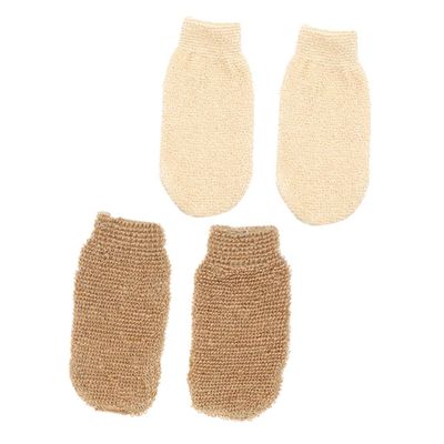 balacoo 4pcs Exfoliating Shower Gloves Comfortable Bath Scrubbers for Dead Skin Removal Rich Foaming Unisex Design for Spa and Daily Use