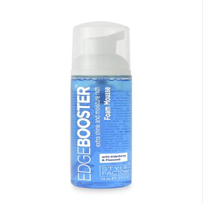 Style Factor Edge Booster Extra Shine Foam Wrap Moisture Rich Foam Mousse 2.5 Oz TRAVEL SIZE (Elderberry & Flaxseed)