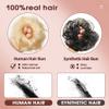 VADES 100% Human Hair Originals Messy Bun Hair Piece Real Human Hair Tight Extensions Accessories Natural Scrunchies Tousled Updo Chignon Hairpieces for Women Girls Lady #613 view 4