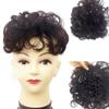 15 * 18 Human Hair Curly Fluffy for White Hair for Hair Loss for Woman,25cm/10inch One Piece Three Clips Clip in Hair Toppers Rolls Hair (Black) view 1