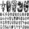 77 Sheets Chicano Temporary Tattoos Adult Large Cholo Chola Chicano Gangster Joker Tattoos, Clown Prisoner Fake Tattoos Sleeve, Rapper Tattoos Stickers for Men Women Teens view 2