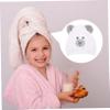 Angoily Cute Bear Kids Hair Drying Cap Microfiber Towel Wrap Quick Drying Absorbent for Wet Hair view 3