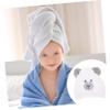Angoily Cute Bear Kids Hair Drying Cap Microfiber Towel Wrap Quick Drying Absorbent for Wet Hair view 4