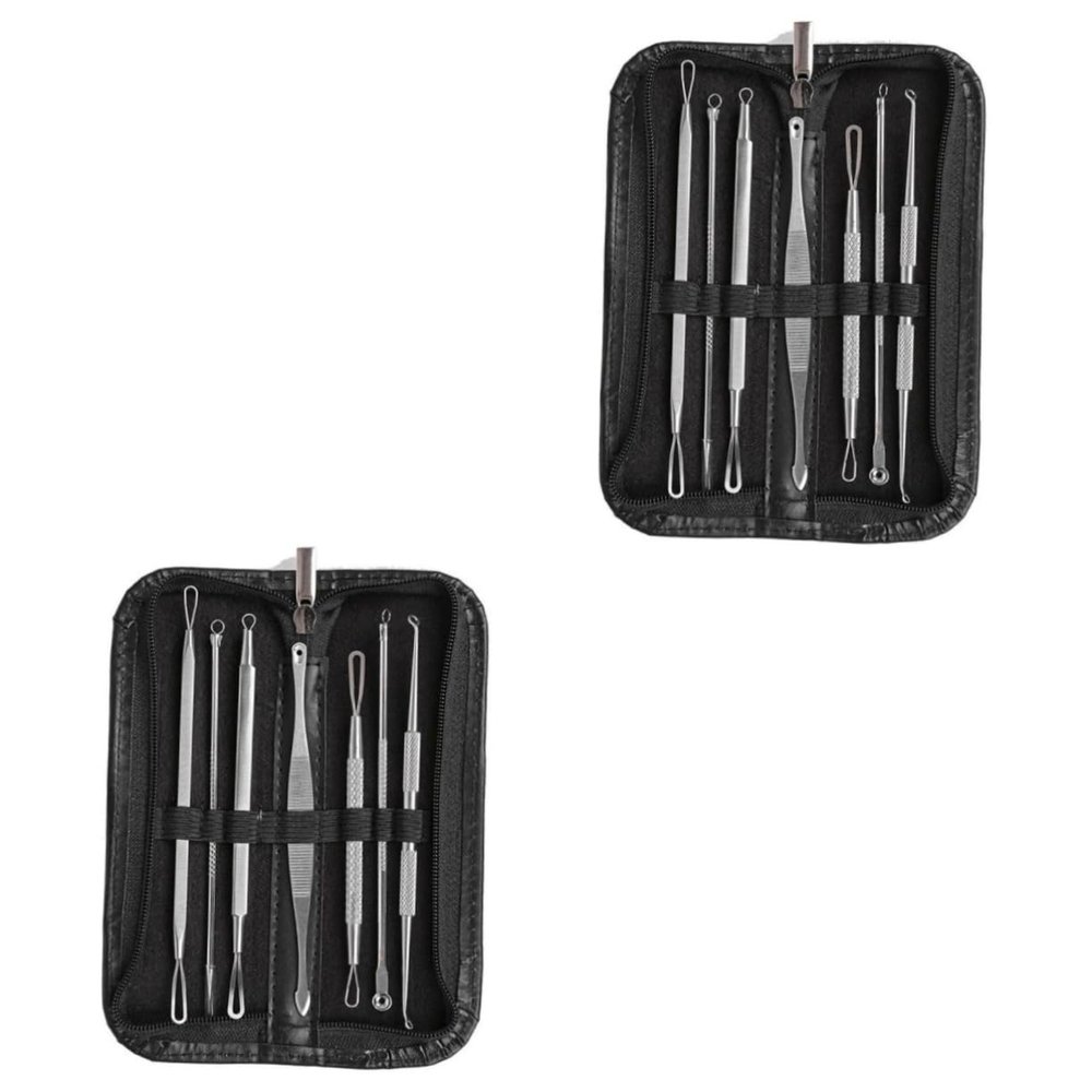 Beavorty 14pcs Blackhead Removal Tool Kit Professional Extractor Tools for Pimples Blemishes Comedone Remover for Facial Skin Care Includes Spoon Extractor Tips