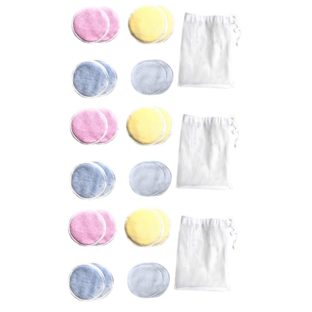 Beavorty 24pcs Eco-Friendly Reusable Makeup Remover Pads Facial Cleansing Sponges for Face Gentle Makeup Remover Pads Uses Compact Storage Bag Included
