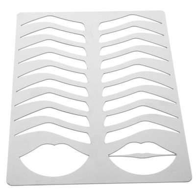Angoily Brow Drawing Stencil Mold Eyebrow Shape Mold Eyebrow Practice Tool Stainless Steel Multiple Shapes
