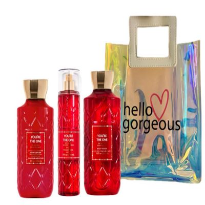 Bath & Body Works - 3 Piece Bundle - Spray - Body Lotion - Shower Gel - Full Size and Gift Bag HELLO GORGEOUS (You're The One)