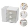 FUNOMOCYA White Desktop Storage Box Stationery Storage Drawer Makeup Organizer Tabletop Case Cosmetics Holder view 4