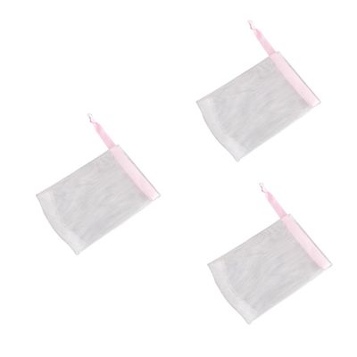 Beavorty 15pcs Essential Foaming Net Soap Saver Pouch Handmade Soap Body Cleaner Easy to Close Open