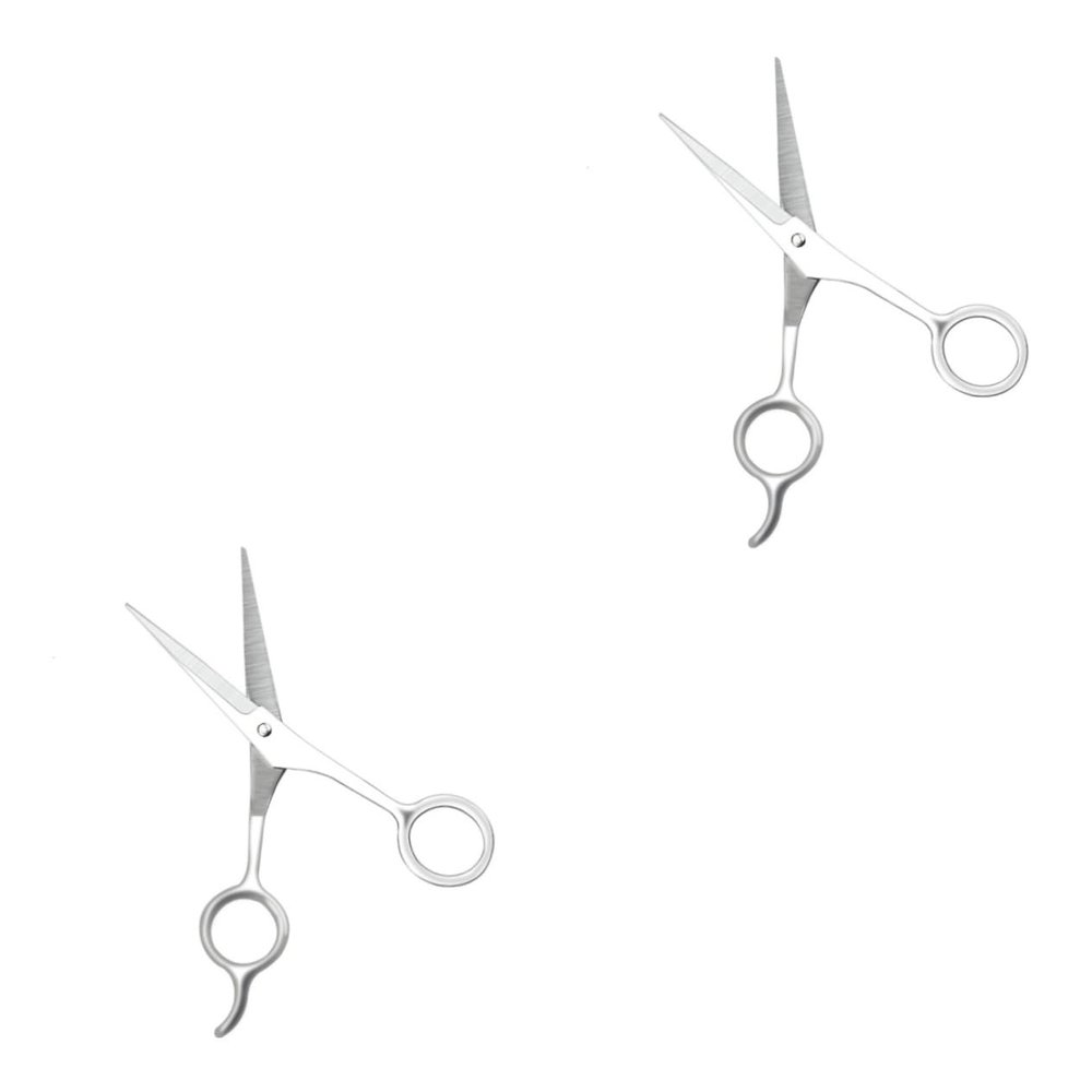FOMIYES 2pcs Stainless Steel Straight Cut Haircut Scissors Professional Barber Clippers Hair Styling Tools