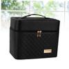 Beavorty Double Layer Travel Makeup Case Bag Makeup Organizer Bag Black Strong Extendable inside Box Large Capacity view 2