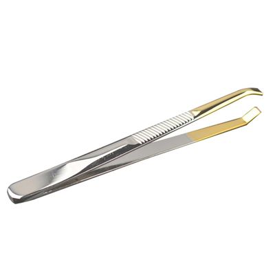Beaupretty Eyebrow Tweezer Curved Stainless Steel Eyebrow Clip for Lash Extension Makeup Tool