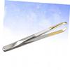 Beaupretty Eyebrow Tweezer Curved Stainless Steel Eyebrow Clip for Lash Extension Makeup Tool view 4