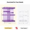 BOCONY Rotating Makeup Organizer, Large Capacity Cosmetic Display Case, Acrylic Skincare Organizer with Makeup Brush, Makeup Storage Organizer for Dresser Countertop and Bathroom Vanity - Purple view 4