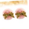Beavorty 2pcs Plush Powder Puff Bowknot Band Soft Glitter Skin Care Supplies Safe for Use Comfortable Easy to Operate for Delicate Skin view 4