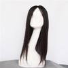 13 * 13 Human Hair Middle Bangs for Woman for Hair Toppers Traceless for White Hair Black Long Straight for Hair Loss (Natural black,45CM)
