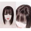 13 * 13 Human Hair Middle Bangs for Woman for Hair Toppers Traceless for White Hair Black Long Straight for Hair Loss (Natural black,45CM) view 2