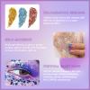 BADCOLOR Gold Blue Red Face Body Glitter Set, Holographic Shimmer Chunky Glitters for Hair Nails Eye Lips, Music Festival Concert Rave Accessories Party, Sparkling Mermaid Sequins Gel Makeup Kit view 4